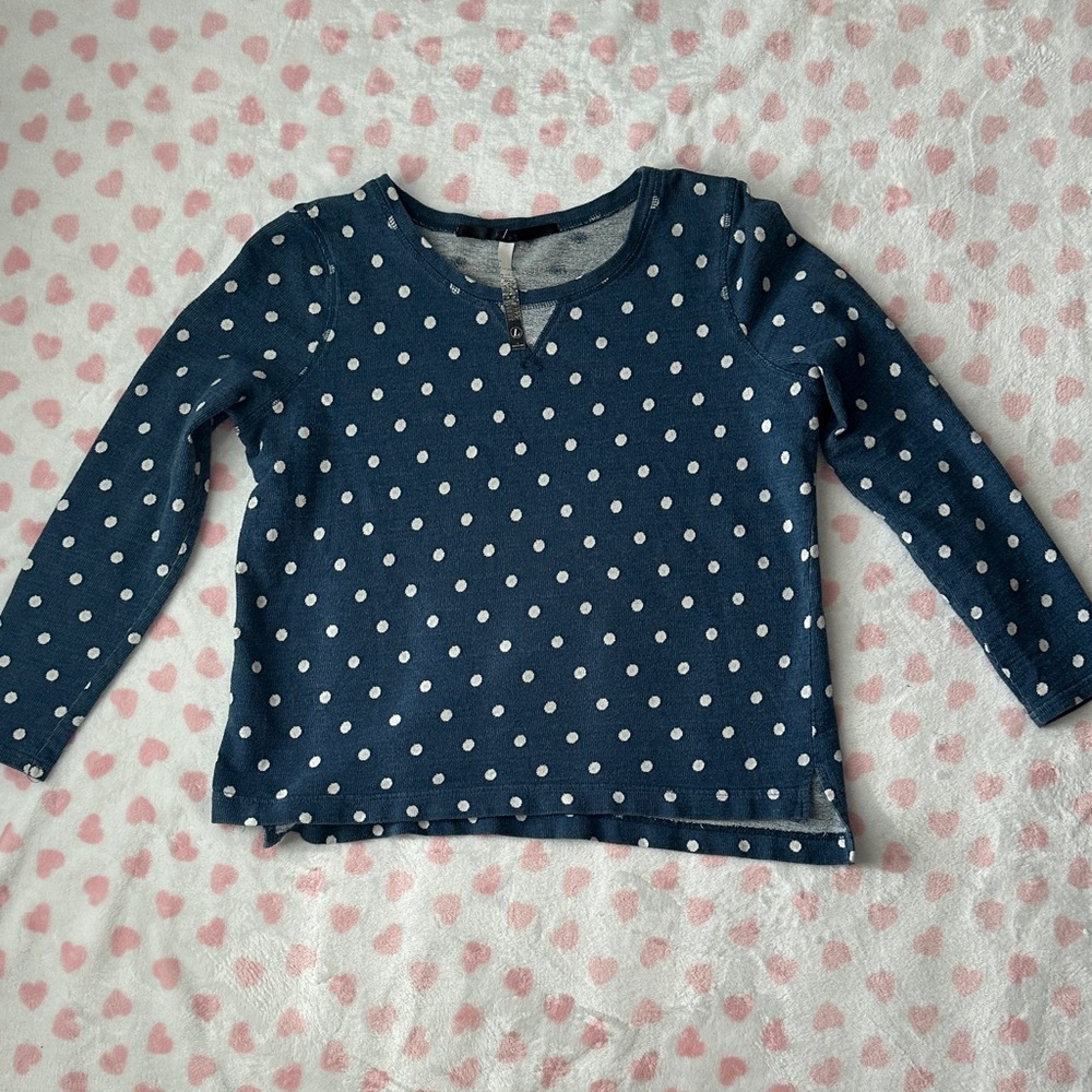 Navy Polka Dot Long Sleeve Shirt